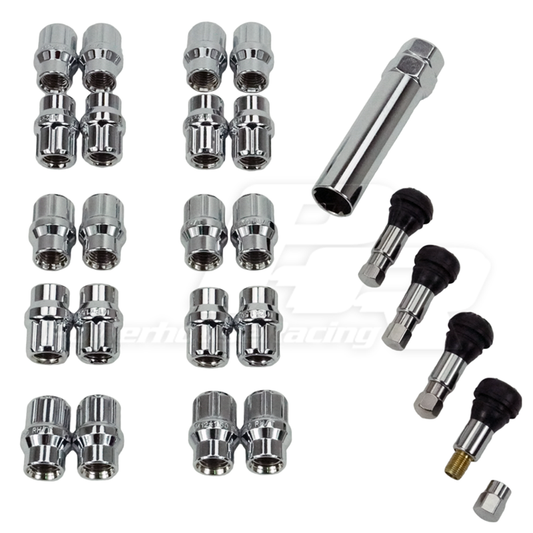 PowerHouse Racing (PHR) Open Ended Lug Nuts, Tuner Style with Extended Shank, With Key (Set of 20)