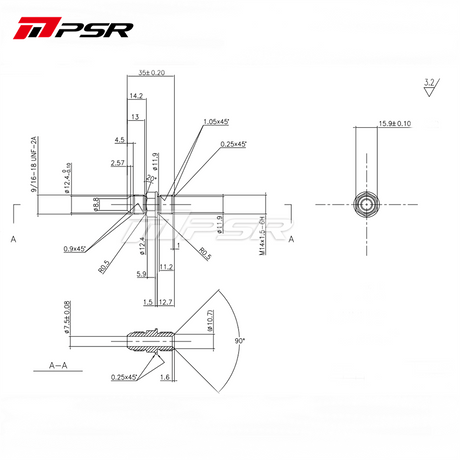 PSR Turbo Water Cooling Fitting Kit -6 AN for PSR28 PSR30 PSR35 GEN I/II PSR3584RS PSR25G PSR30G PSR35G PSR42G
