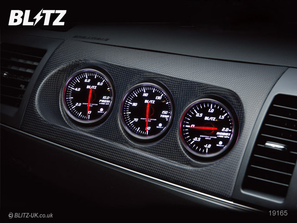 Blitz Carbon Panel - 3 x 60mm SD Gauges with Attachment Plate - Evo X