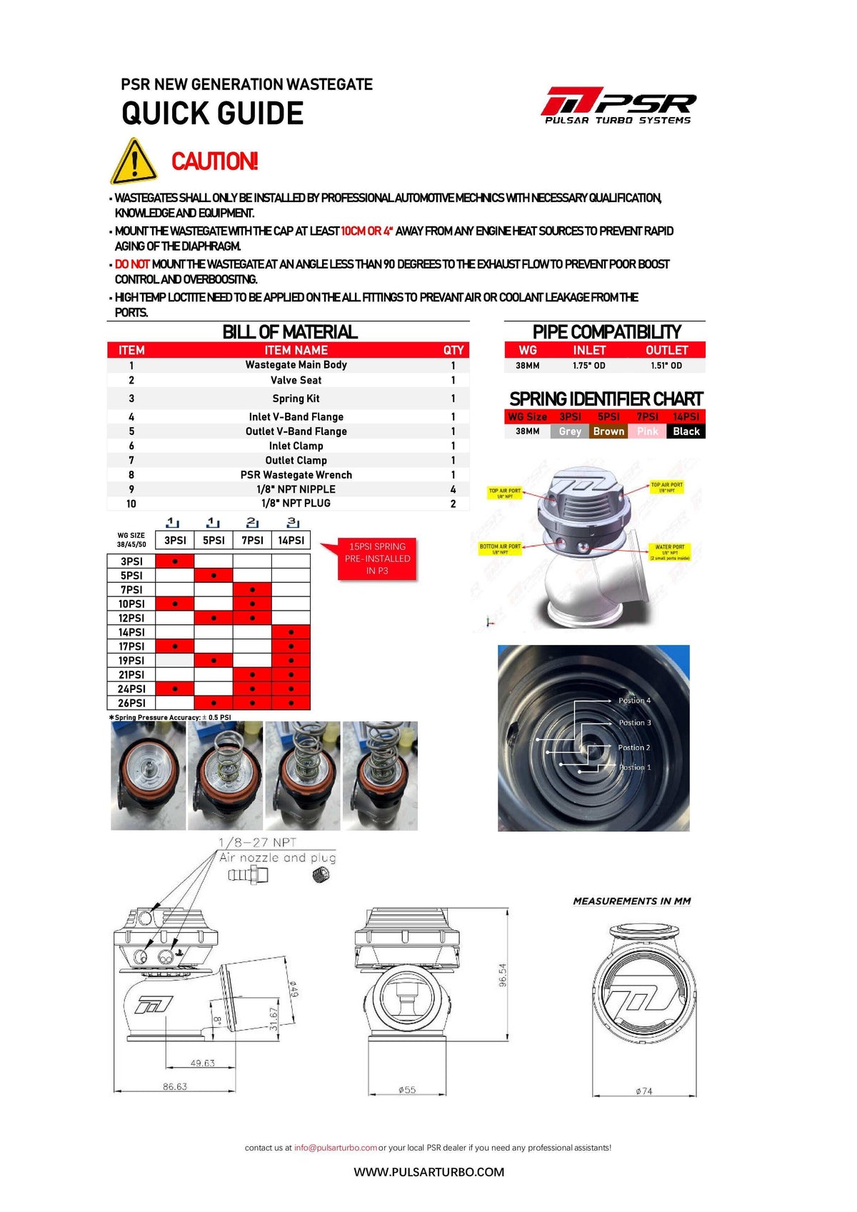 PULSAR 38mm NEW GEN Dual V Band External Wastegate