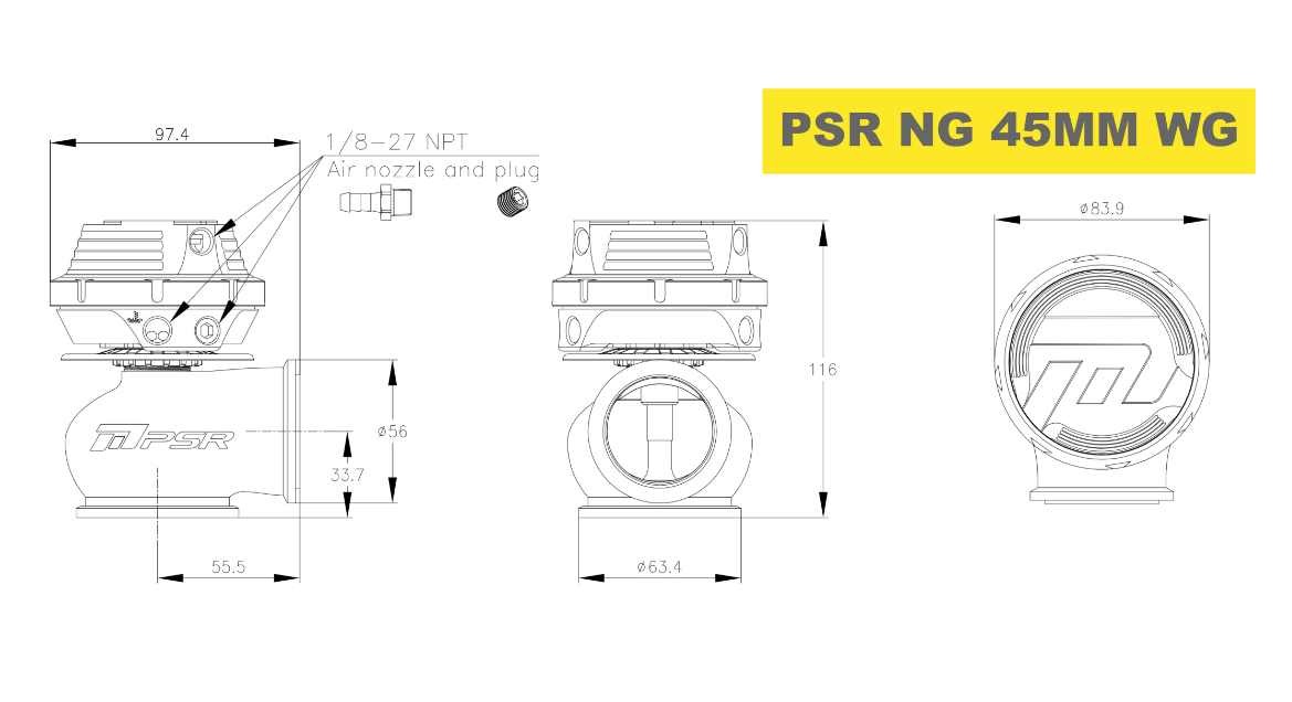 PULSAR 45mm NEW GEN External Wastegate