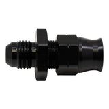 Deatschwerks 6AN Male Flare to 3/8 Inch Hardline Compression Adapter (Incl 1 Olive Insert), Anodized Matte Black