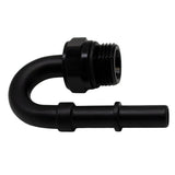 Deatschwerks 8AN ORB Male to 3/8 Inch Male EFI Quick Connect Adapter 180-Degree (Incl O-Ring), Anodized Matte Black