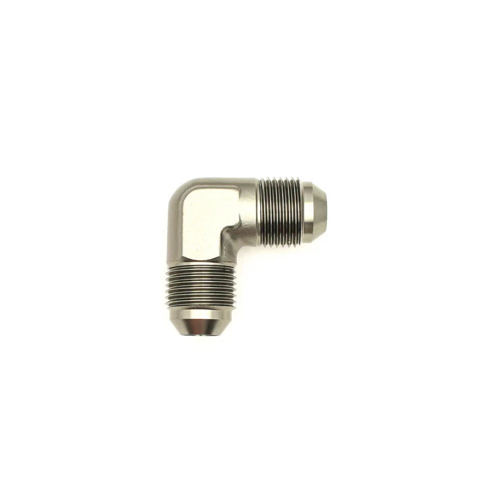 Deatschwerks 8AN Male Flare to 8AN Male Flare 90-Degree Fitting, Anodized DW Titanium