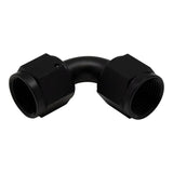 Deatschwerks 8AN Flare Female Swivel 90-Degree to 8AN Flare Female Swivel 90-Degree, Anodized Matte Black