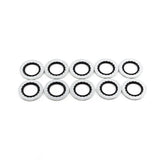 Deatschwerks 8AN Rubber and Metal Crush  Washer (Pack Of 10), Anodized DW Titanium
