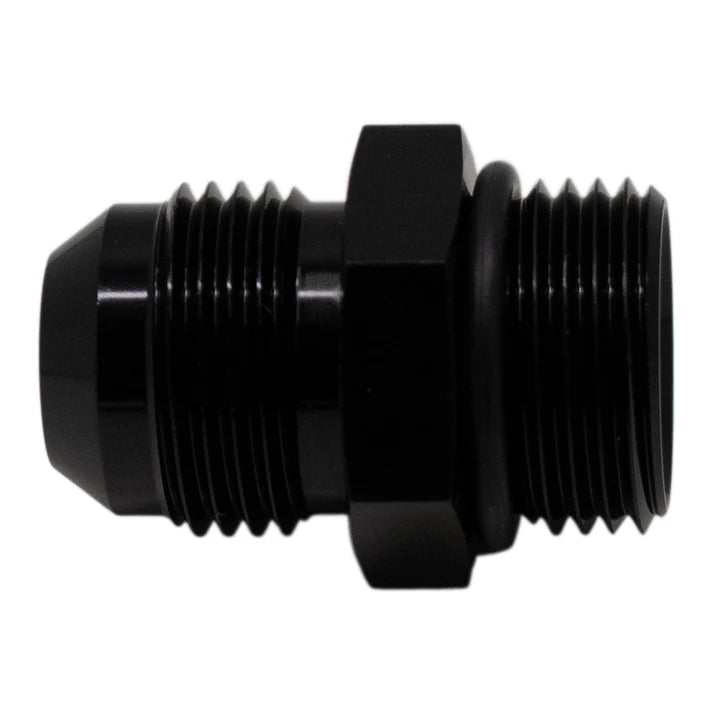 Deatschwerks 10AN ORB Male to 10 AN Male Flare Adapter (Incl O-Ring), Anodized Matte Black