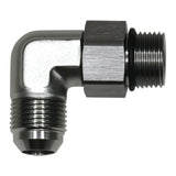 Deatschwerks 10AN ORB Male Swivel to 10AN Male Flare 90-Degree Fitting, Anodized Titanium