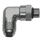 Deatschwerks 6AN ORB Male Swivel to 8AN Male Flare 90-Degree, Anodized Titanium