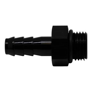 Deatschwerks 6AN ORB Male to 5/16 Inch Male Triple Barb Fitting (Incl O-Ring), Anodized Matte Black