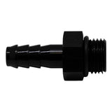 Deatschwerks 6AN ORB Male to 5/16 Inch Male Triple Barb Fitting (Incl O-Ring), Anodized Matte Black