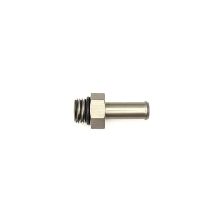 Deatschwerks 6AN ORB Male to 3/8 Inch Male Barb Fitting (Incl O-Ring), Anodized DW Titanium