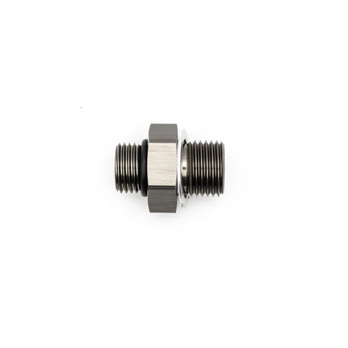 Deatschwerks 6AN ORB Male to M16 X 1.5 Metric Male (Incl O-Ring and Crush Washer), Anodized DW Titanium