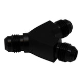 Deatschwerks 6AN Male Flare to 6AN Male Flare to 6AN Male Flare Y Block Fitting, Anodized Matte Black