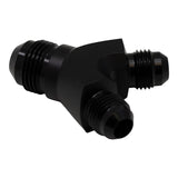 Deatschwerks 6AN Male Flare to 6AN Male Flare to 8AN Male Flare Y Block Fitting, Anodized Matte Black