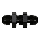 Deatschwerks 8AN Male Flare to 8AN Male Flare Bulkhead Adapter (Incl Nut), Anodized Matte Black