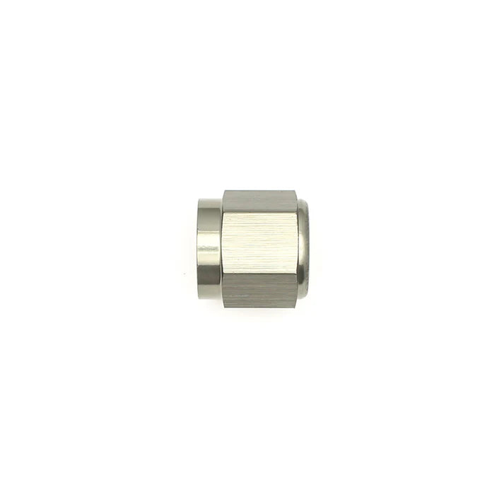 Deatschwerks 6AN Female Flare Cap, Anodized DW Titanium