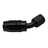 Deatschwerks 6AN Female Swivel 45-Degree Hose End CPE, Anodized Matte Black