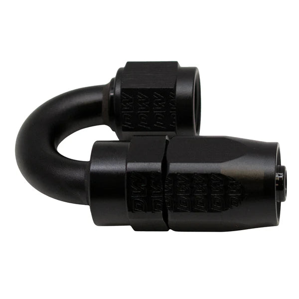 Deatschwerks 6AN Female Swivel 180-Degree Hose End CPE, Anodized Matte Black