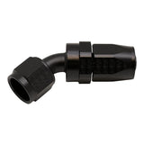 Deatschwerks 8AN Female Swivel 45-Degree Hose End CPE, Anodized Matte Black