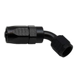 Deatschwerks 6 AN Female Flare Swivel 60-Degree Hose End CPE, Anodized Matte Black
