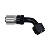 Deatschwerks 8 AN Female Flare Swivel 60-Degree Hose End CPE, Anodized Matte Black