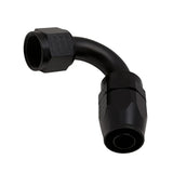 Deatschwerks 10AN Female Flare Swivel 120-Degree Hose End CPE, Anodized Matte Black