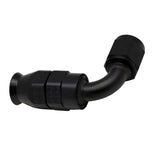 Deatschwerks 6AN Female Swivel 90-Degree Hose End PTFE (Incl 1 Olive Insert), Anodized Matte Black