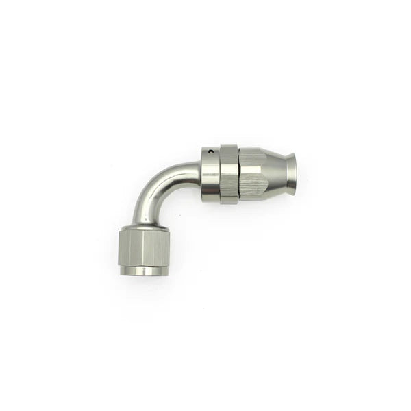 Deatschwerks 8AN Female Swivel 90-Degree Hose End PTFE (Incl 1 Olive Insert), Anodized DW Titanium