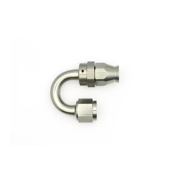 Deatschwerks 8AN Female Swivel 180-Degree Hose End PTFE (Incl 1 Olive Insert), Anodized DW Titanium