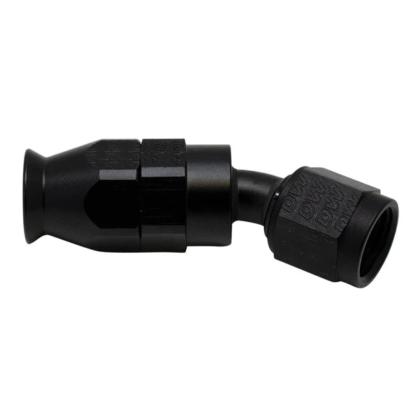 Deatschwerks 6 AN Female Flare Swivel (Incl Ferule/Olive) 30-Degree Hose End PTFE, Anodized Matte Black