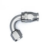 Deatschwerks 10AN Female Flare Swivel (Incl Ferule/Olive) 120-Degree Hose End PTFE, Anodized DW Titanium