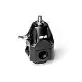 Deatschwerks DWR1000c adjustable fuel pressure regulator, anodized black. Dual -6AN inlet and -6AN outlet. Universal fitment