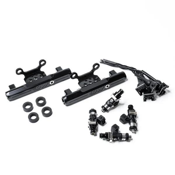 Deatschwerks Subaru side feed to top feed fuel rail conversion kit and 1200cc fuel injectors for 04-06 STI and Legacy GT