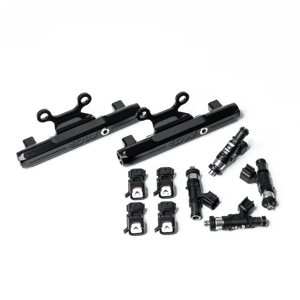 Deatschwerks Subaru top feed fuel rail upgrade kit with 1000cc injectors for MPFI WRX 2002-2014, STI 2007-2015, and Legacy GT 2007-2012