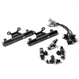 Deatschwerks Subaru top feed fuel rail upgrade kit with 1500cc injectors for MPFI WRX 2002-2014, STI 2007-2015, and Legacy GT 2007-2012