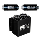 Deatschwerks 2.5L modular surge tank, universal. Includes 2 250iL In-line Fuel Pump