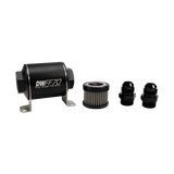 Deatschwerks In-line fuel filter element and housing kit, stainless steel 5 micron, -10AN, 70mm. Universal