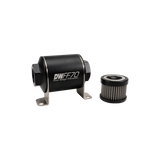 Deatschwerks In-line fuel filter element and housing kit, stainless steel 5 micron, 70mm. Universal