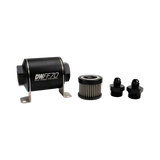 Deatschwerks In-line fuel filter element and housing kit, stainless steel 40 micron, -6AN, 70mm. Universal