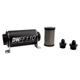 Deatschwerks In-line fuel filter element and housing kit, stainless steel 40 micron, -6AN, 110mm. Universal