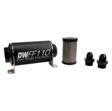 Deatschwerks In-line fuel filter element and housing kit, stainless steel 100 micron, -8AN, 110mm. Universal