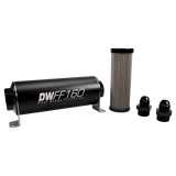 Deatschwerks In-line fuel filter element and housing kit, stainless steel 5 micron, -8AN, 160mm. Universal