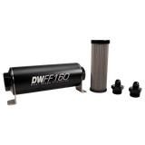 Deatschwerks In-line fuel filter element and housing kit, stainless steel 100 micron, -6AN, 160mm. Universal