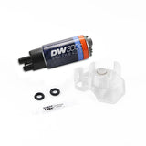 Deatschwerks DW300C 340lph compact pump w/o clips w/Install Kit for 2011-19 SHO, EVO X 08-15, Mazdaspeed3 07-13, Mazdaspeed6 06-07, Honda Civic 12-16, Honda Accord 13-17, Tundra 4.0L V6 07-14, 4.L V8 07-10, 4.6L V8 08-17, 5.7L V8 07-17, Wrangler 07-17