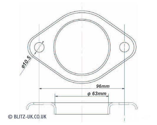 Blitz Exhaust Gasket - 63mm Bore - 10.5mm X 96mm centres