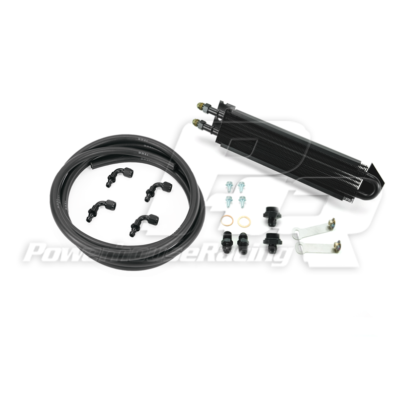 PHR Power Steering Cooler Kit for MKIV Supra - Rubber with black hose ends, (RHD) Right Hand Drive
