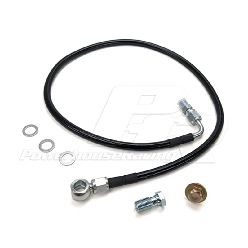 PHR Turbo Oil Feed Kit for 2jzgte for Tubular Style Manifold
•Stainless braided line with black coating
•1/4" NPT
-Includes Banjo Bolt & Fitting for Clearance