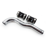 PHR Upper Radiator Pipe for IS300 with 2JZ-GTE with SUPRA WATERNECK (works with both vvti and non vvti), Raw Finish, Black Couplers