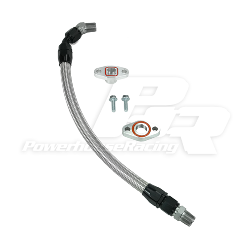 PHR Turbo Oil Drain Kit for NA-T Street Torque turbo kit 
•Black braided Hose with black hose ends
